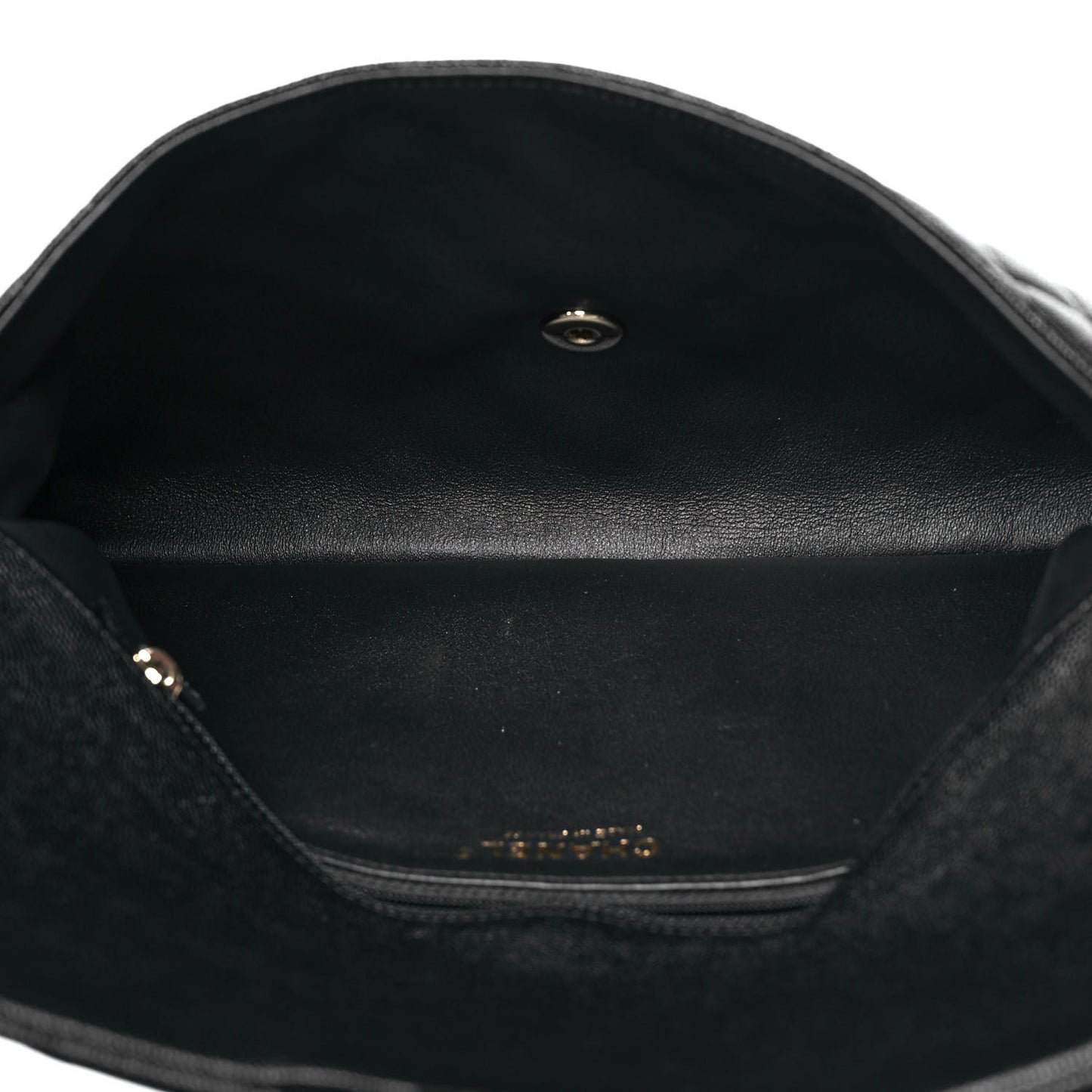 Caviar Quilted Flap Clutch Black