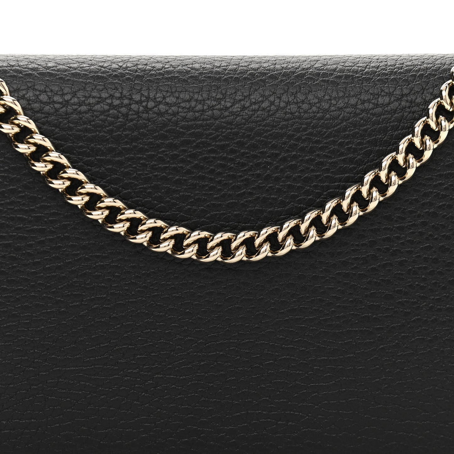 Dollar Calfskin Medium Betty Chain Wallet Black