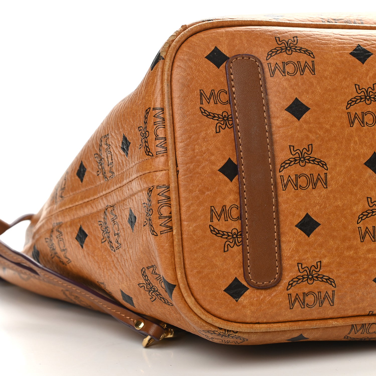 MCM Visetos Medium Liz Reversible Shopper Tote Cognac 10 of 14