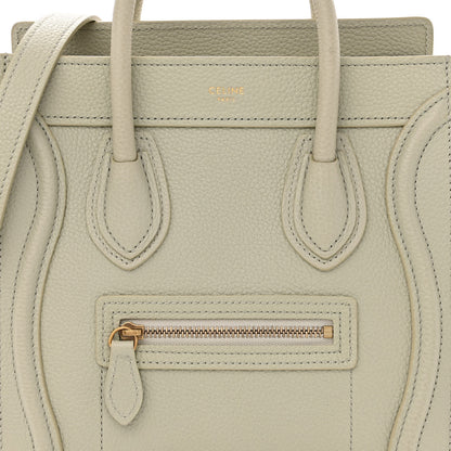 Celine Drummed Calfskin Nano Luggage Vert D'eau 8 of 11