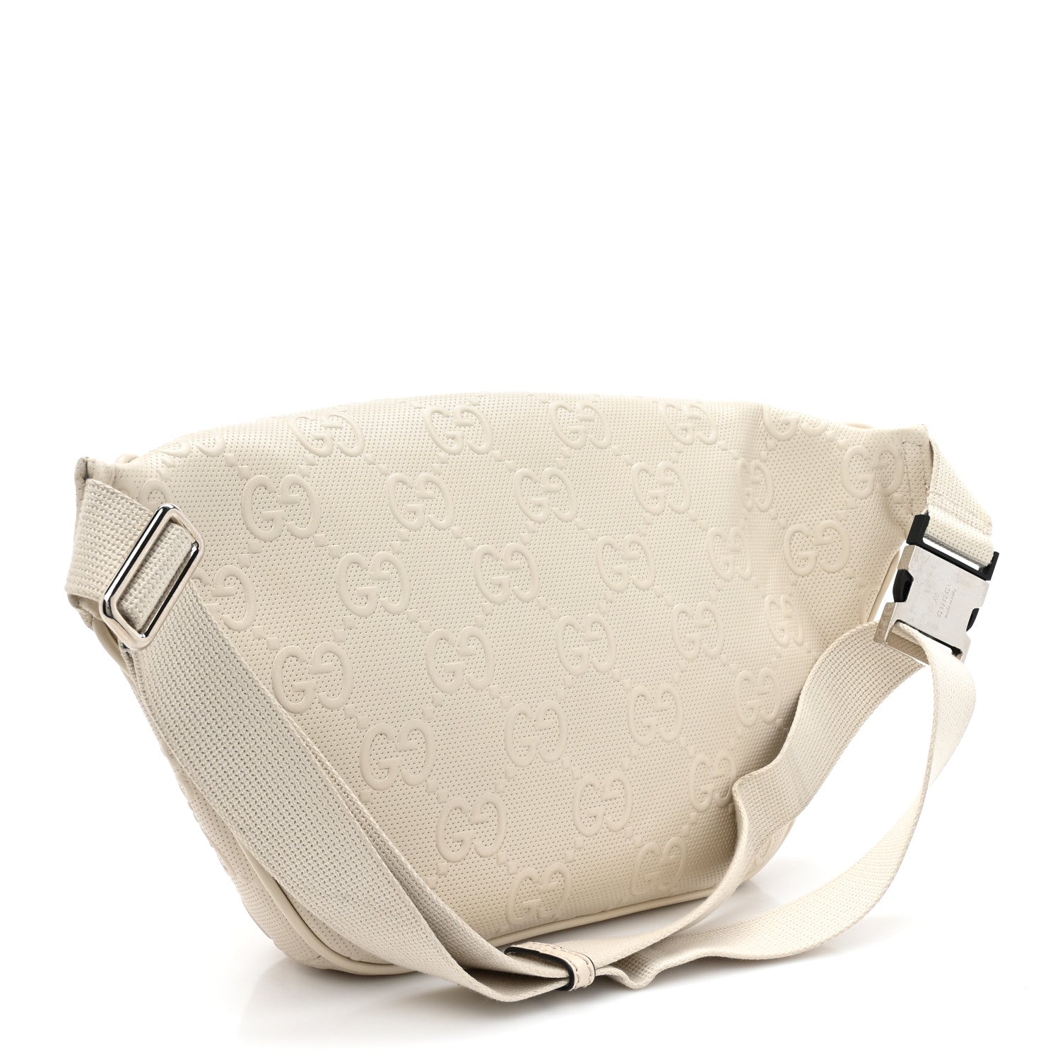 Gucci Calfskin GG Tennis Embossed Pocket Belt Bag Mystic White 3 of 15