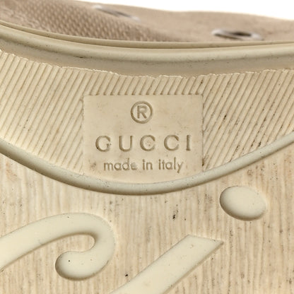 Gucci Washed Cotton GG Monogram Calfskin Womens High Top Sneakers 37 White Mystic White Great White 7 of 7