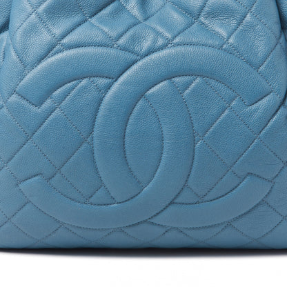 Chanel Caviar Quilted Expandable Zip Shoulder Bag Blue 8 of 10