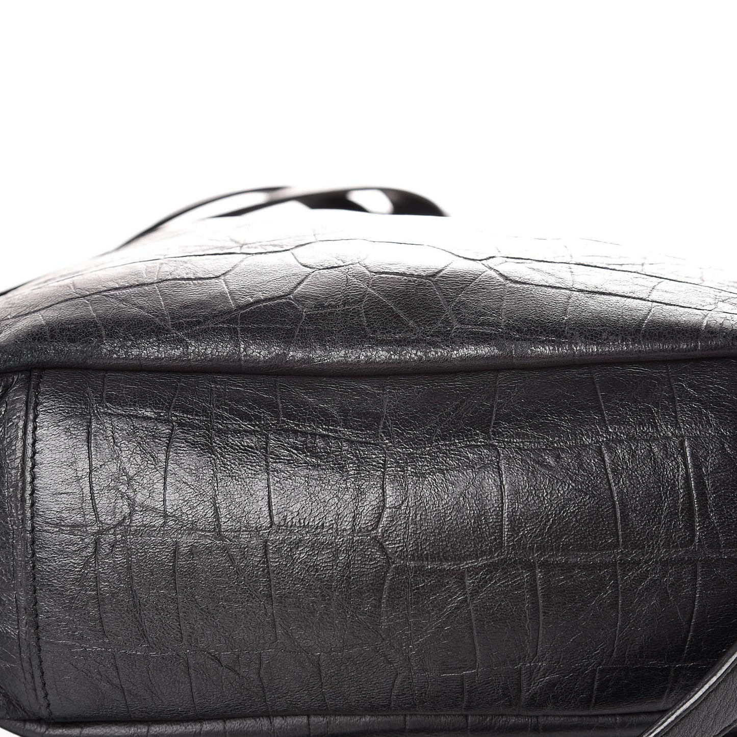 Crocodile Embossed Lambskin Festival Backpack Black
