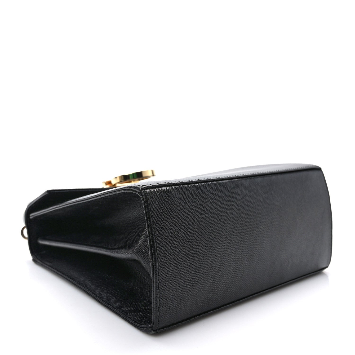 Salvatore Ferragamo Hammered Calfskin Small Iconic Top Handle Bag Black 4 of 8