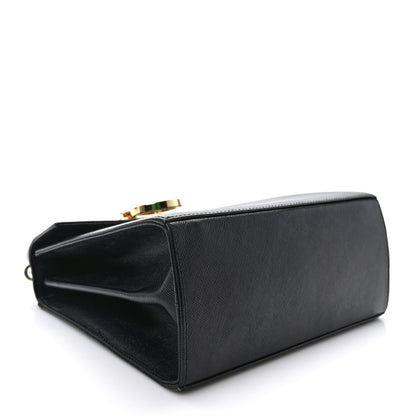 Salvatore Ferragamo Hammered Calfskin Small Iconic Top Handle Bag Black 4 of 8