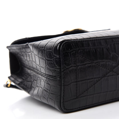Mulberry Calfskin Crocodile Embossed Micro Seaton Black 6 of 9