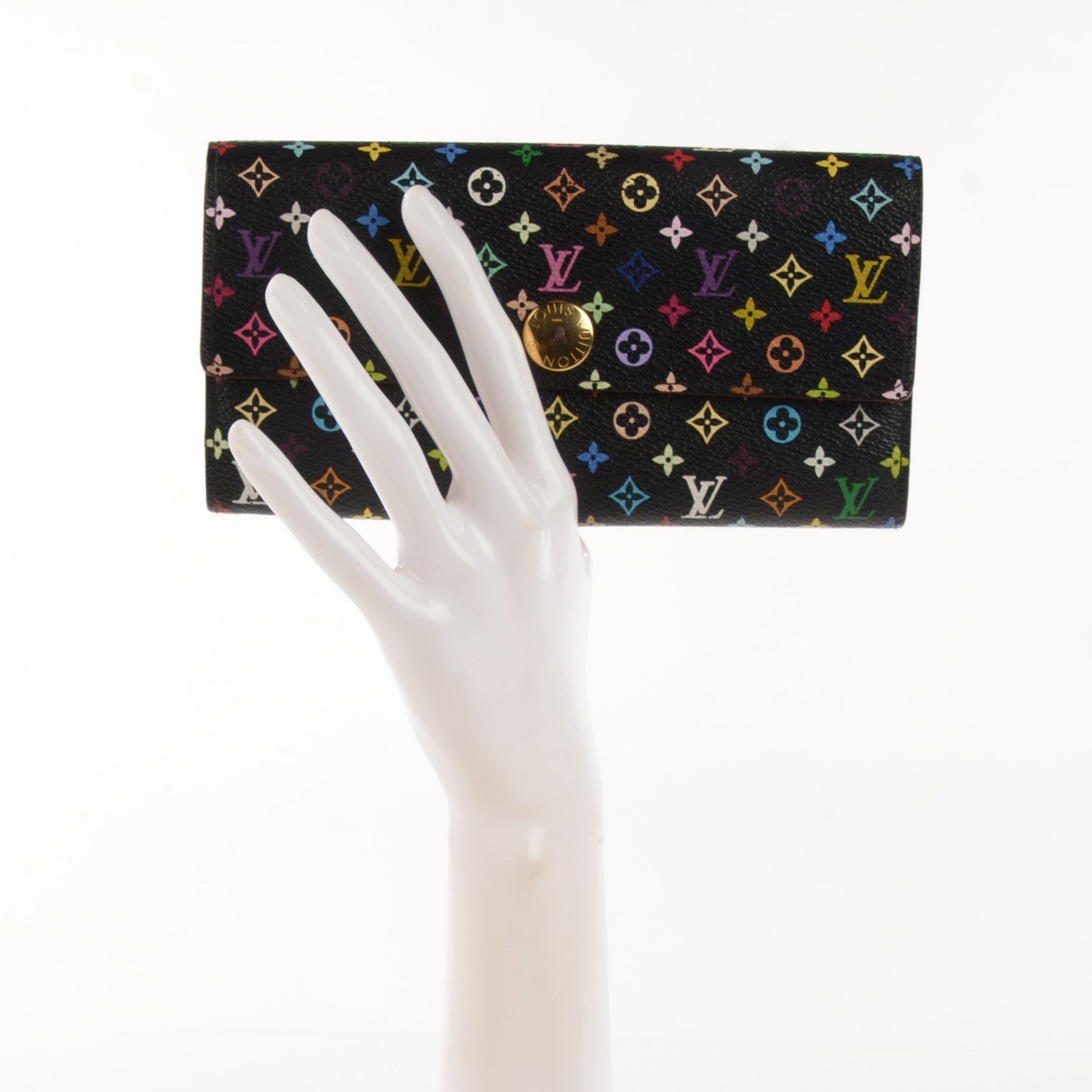 Louis Vuitton Monogram Multicolor Sarah Wallet Black Grenade 2 of 7