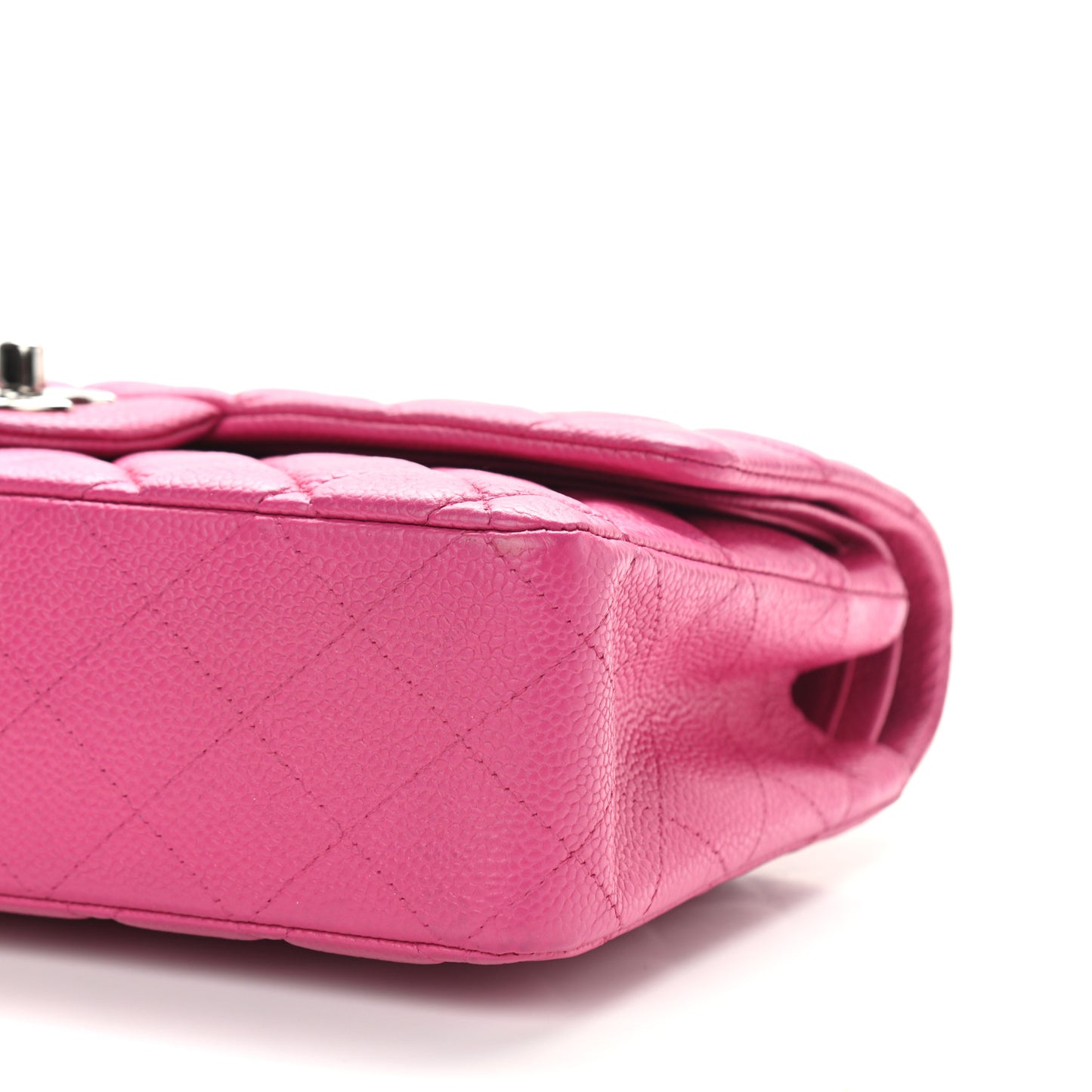 Caviar Quilted Medium Double Flap Dark Pink