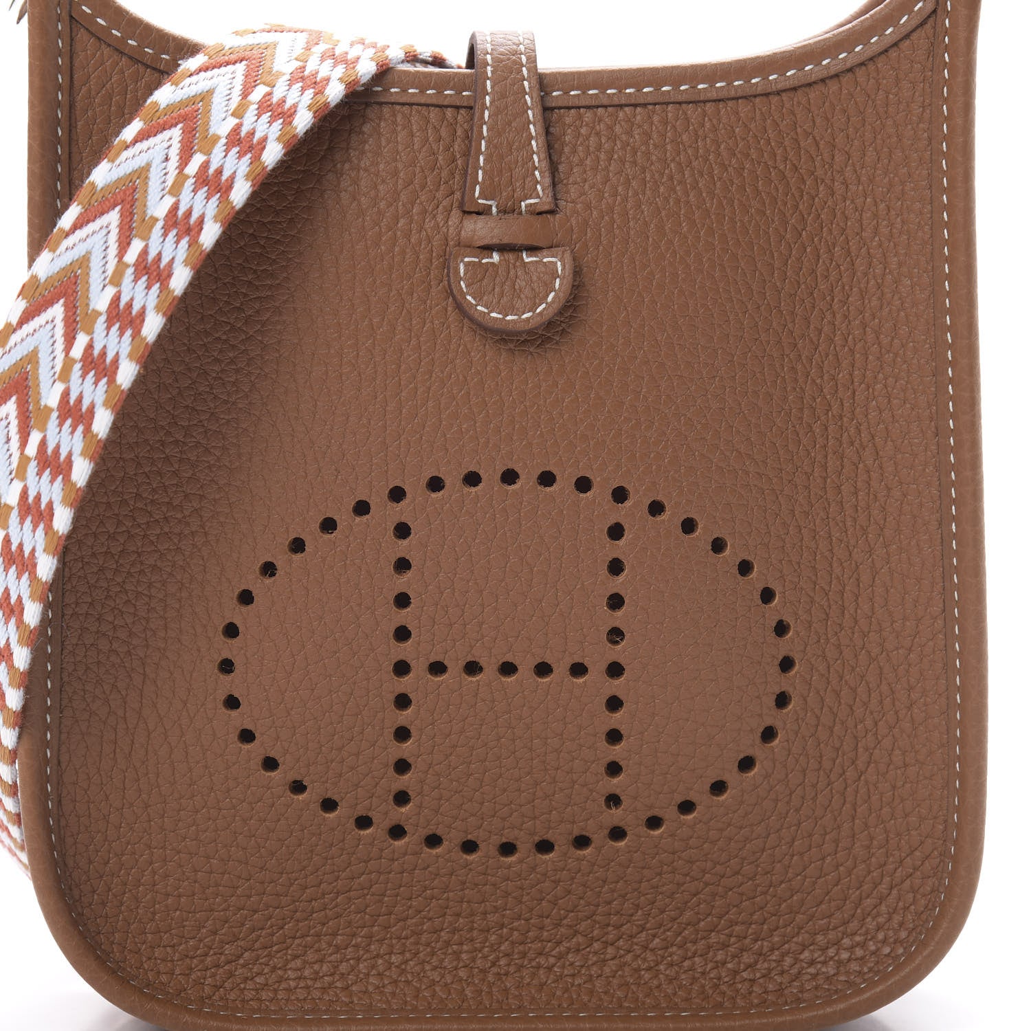 Hermes Taurillon Clemence Allegro Evelyne TPM Gold Cornaline White 8 of 11