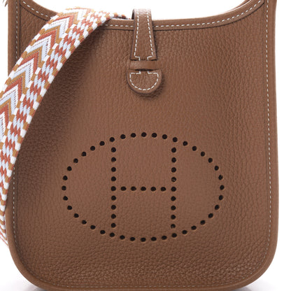 Hermes Taurillon Clemence Allegro Evelyne TPM Gold Cornaline White 8 of 11