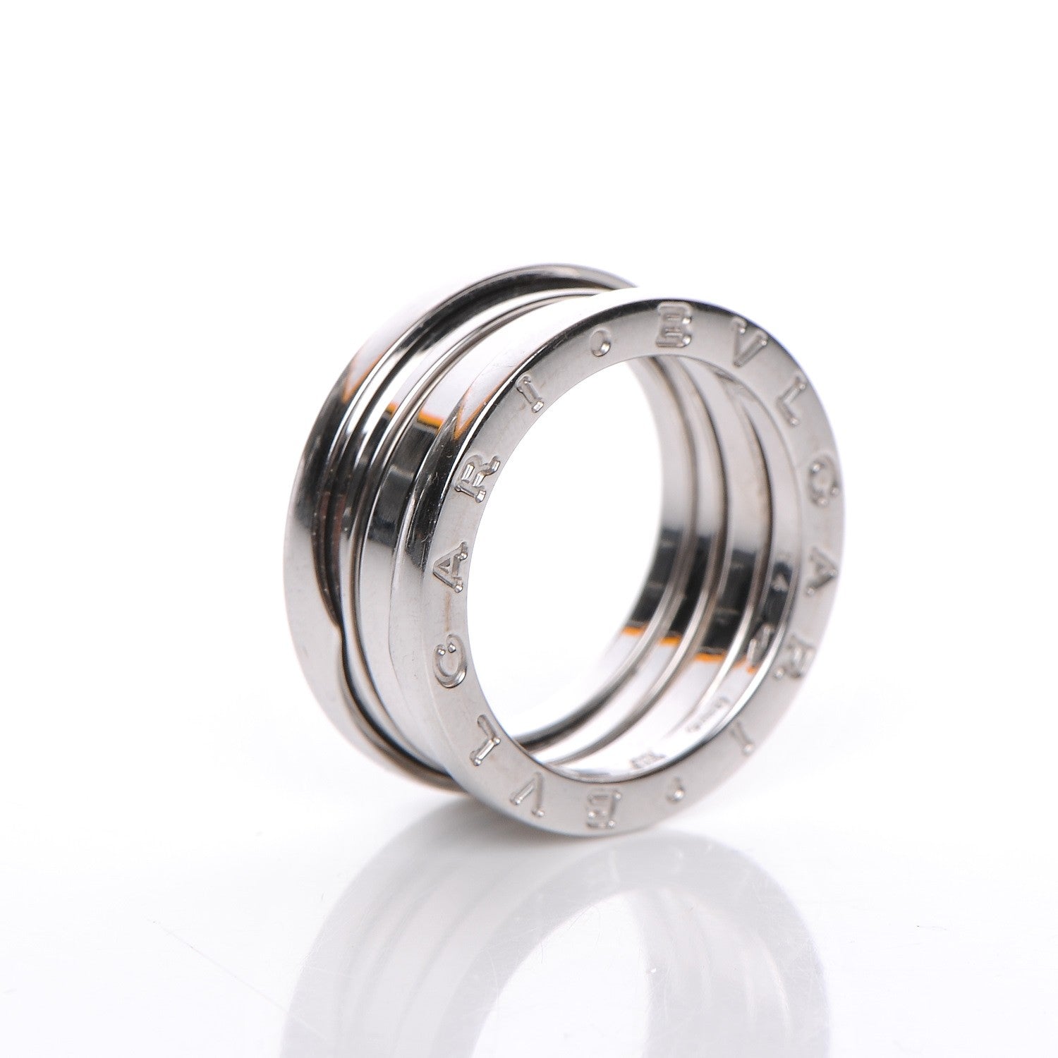 Bulgari 18K White Gold B.Zero1 3 Band Ring 54 6.75 4 of 7