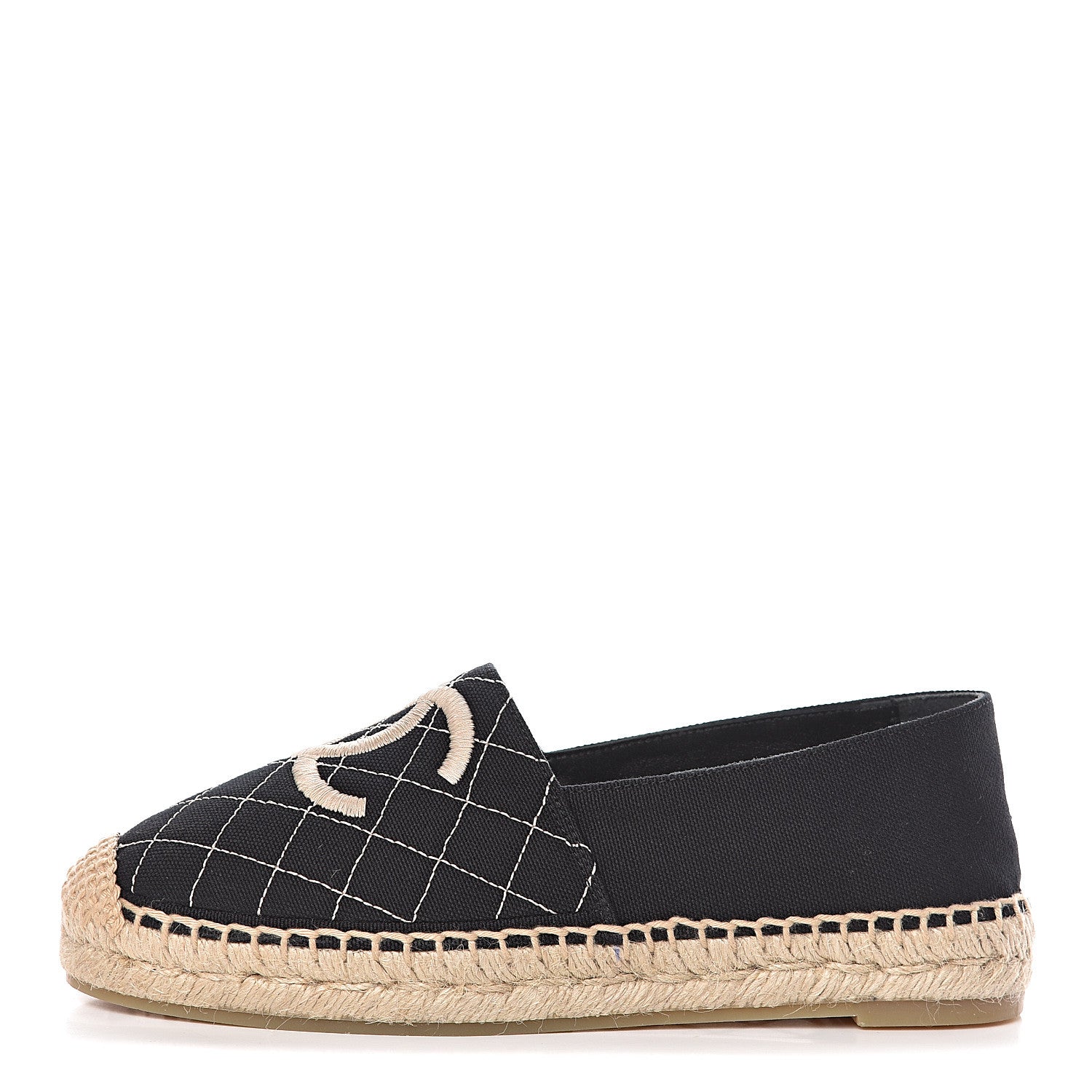 Chanel Fabric Biarritz CC Espadrilles 37 Black 1 of 11
