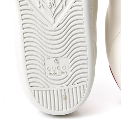 Gucci Calfskin Stripe Womens New Ace Sneakers 39 New Mystic White Ecru Red Flame 9 of 10