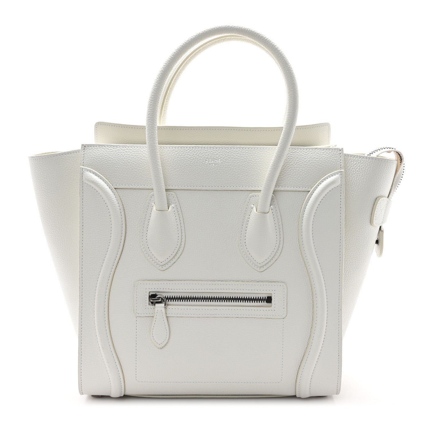Celine Drummed Calfskin Micro Luggage White 1 of 10