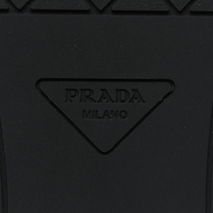 Prada Vitello Rois Triangle Womens Downtown High Top 30mm Sneakers 41 White Black 7 of 8