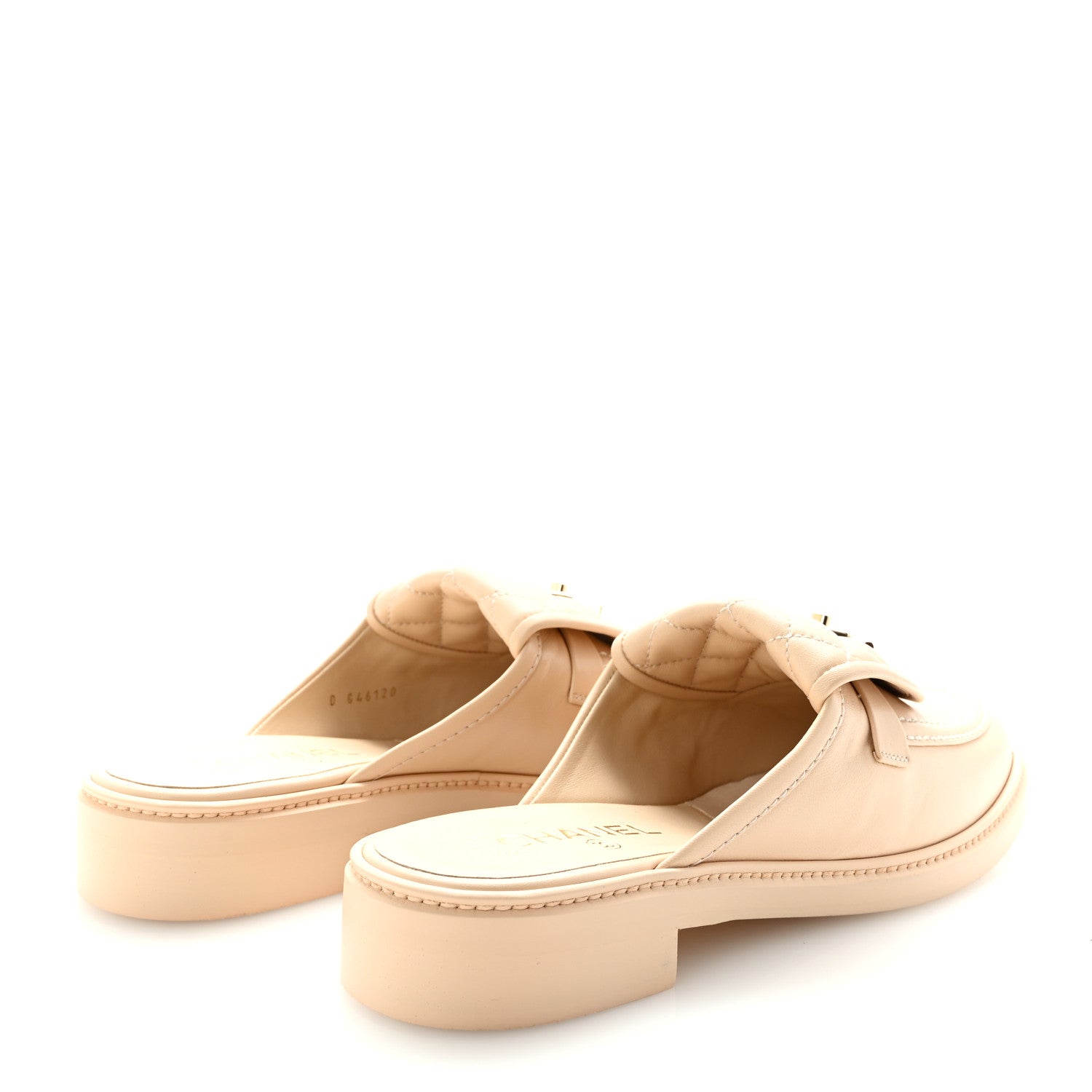 Chanel Lambskin Quilted CC Turnlock Mules 41 Light Beige 5 of 10