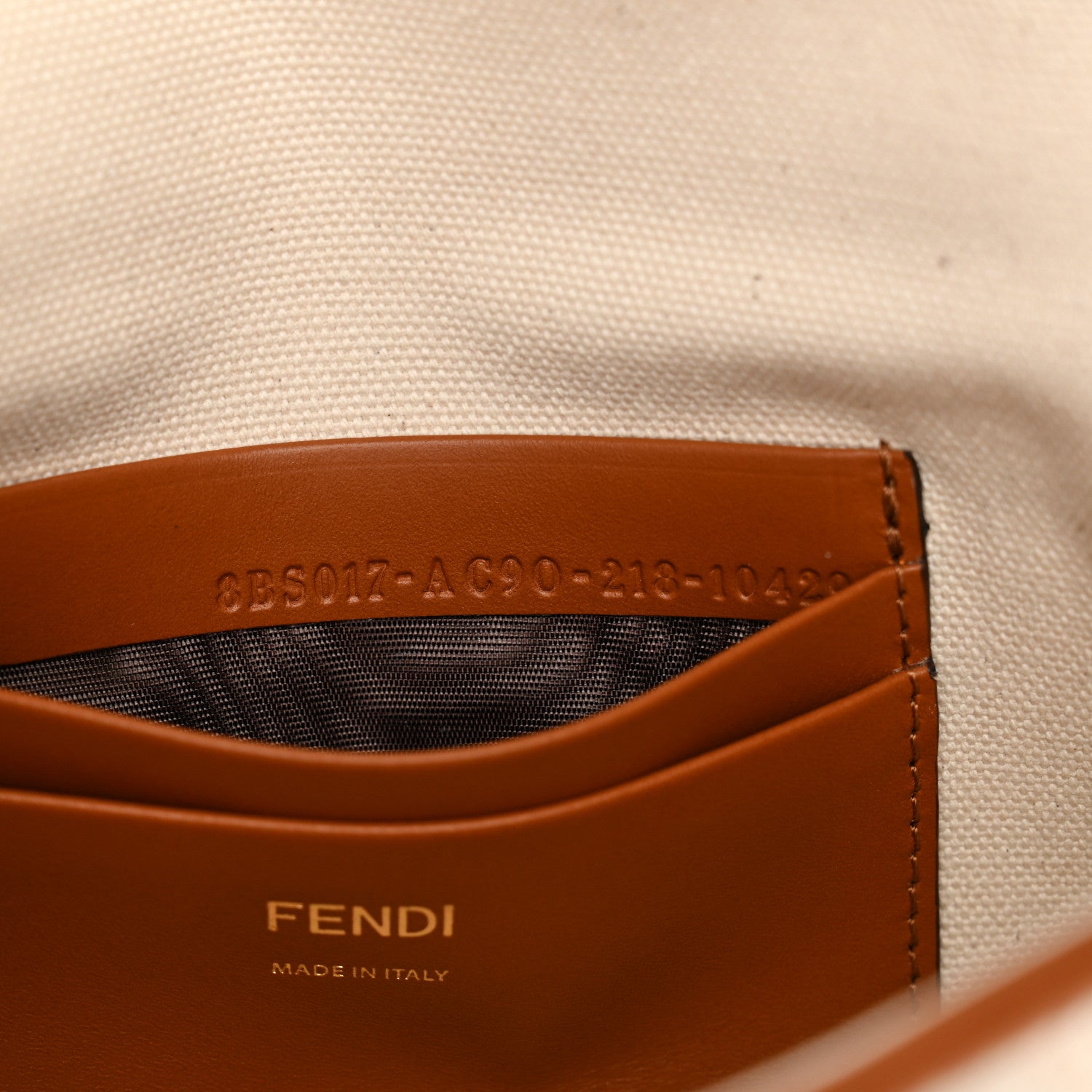 Fendi Canvas Vitello King Bi-Color Strap FF Embroidered Mini