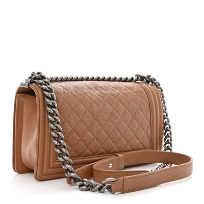 Chanel Caviar Quilted Medium Boy Flap Light Brown 3 of 11
