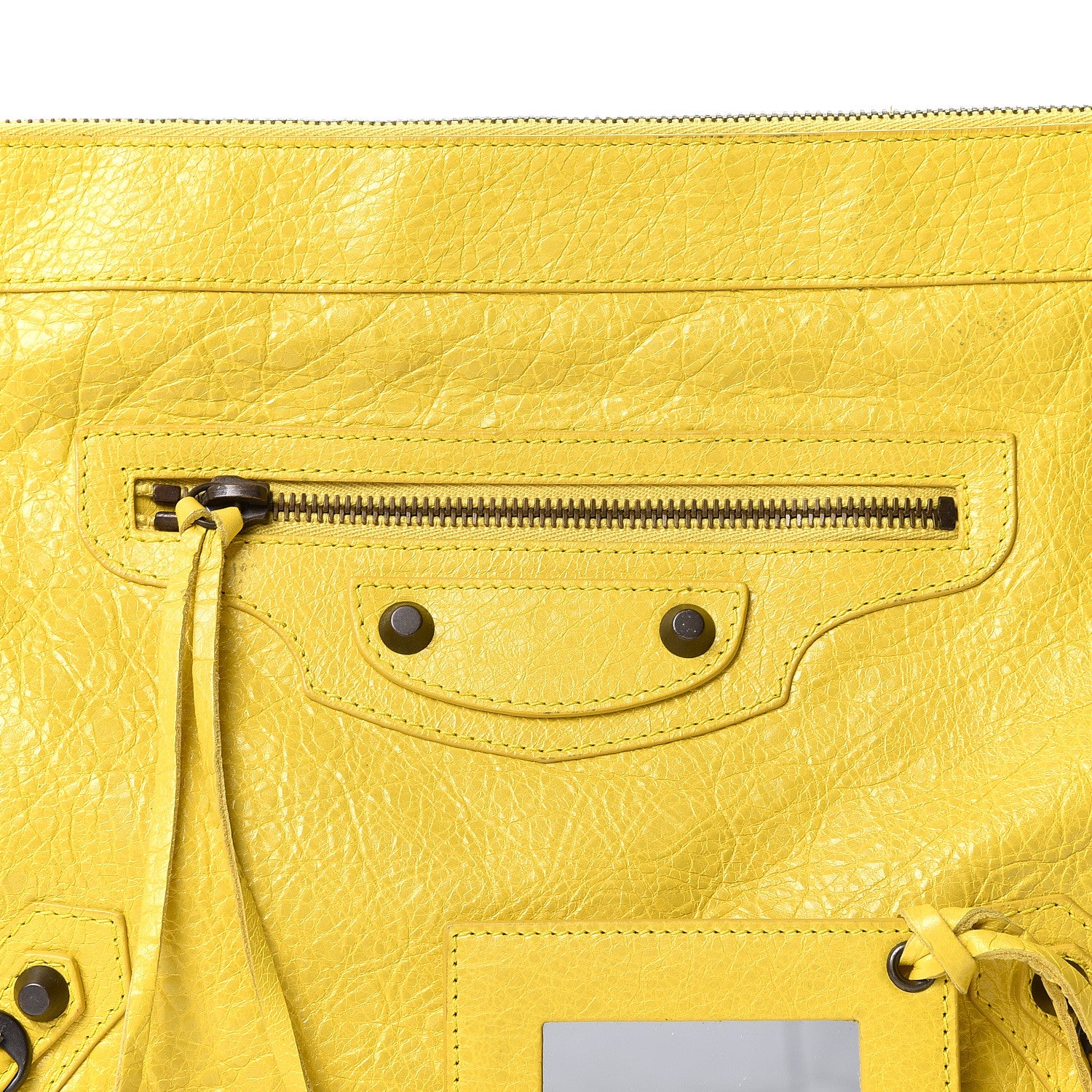 Balenciaga Agneau Classic Hardware Flat Handle Clutch Curry 7 of 10