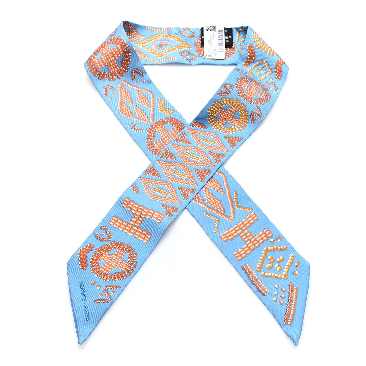 Silk Kelly En Perles Twilly Bleu Azur Orange