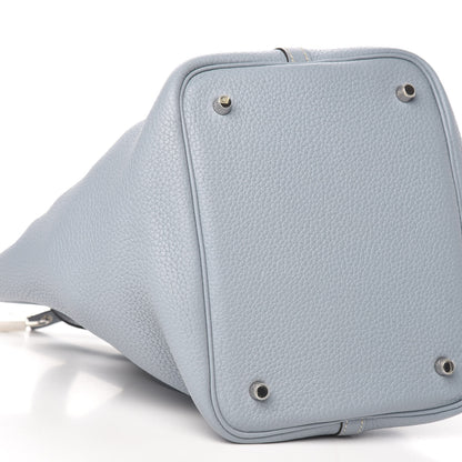 Hermes Taurillon Clemence Picotin Lock 22 MM Bleu Lin 9 of 11