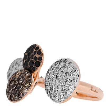Pomellato 18K Rose Gold Diamond Sabbia Disc Cuff Pave Ring 53 6.5 3 of 7