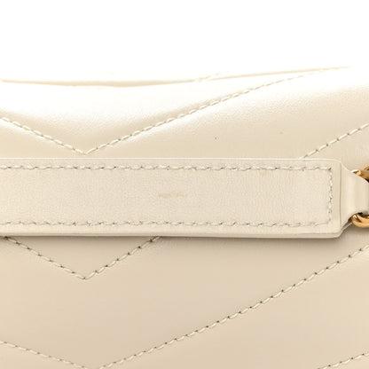 Saint Laurent Calfskin Y Quilted Monogram Small Loulou Chain Satchel Crema Soft 12 of 12