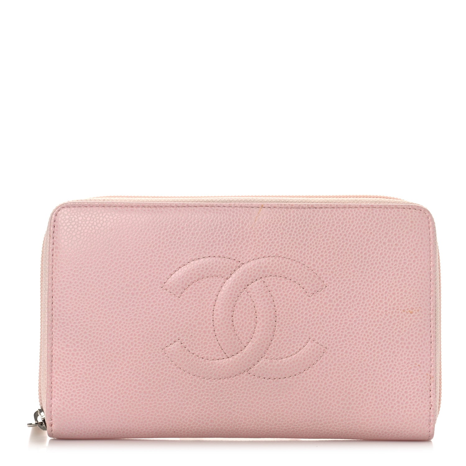 Chanel Caviar Large CC Timeless Zip Around Organizer Wallet Light Pink 1 of 10