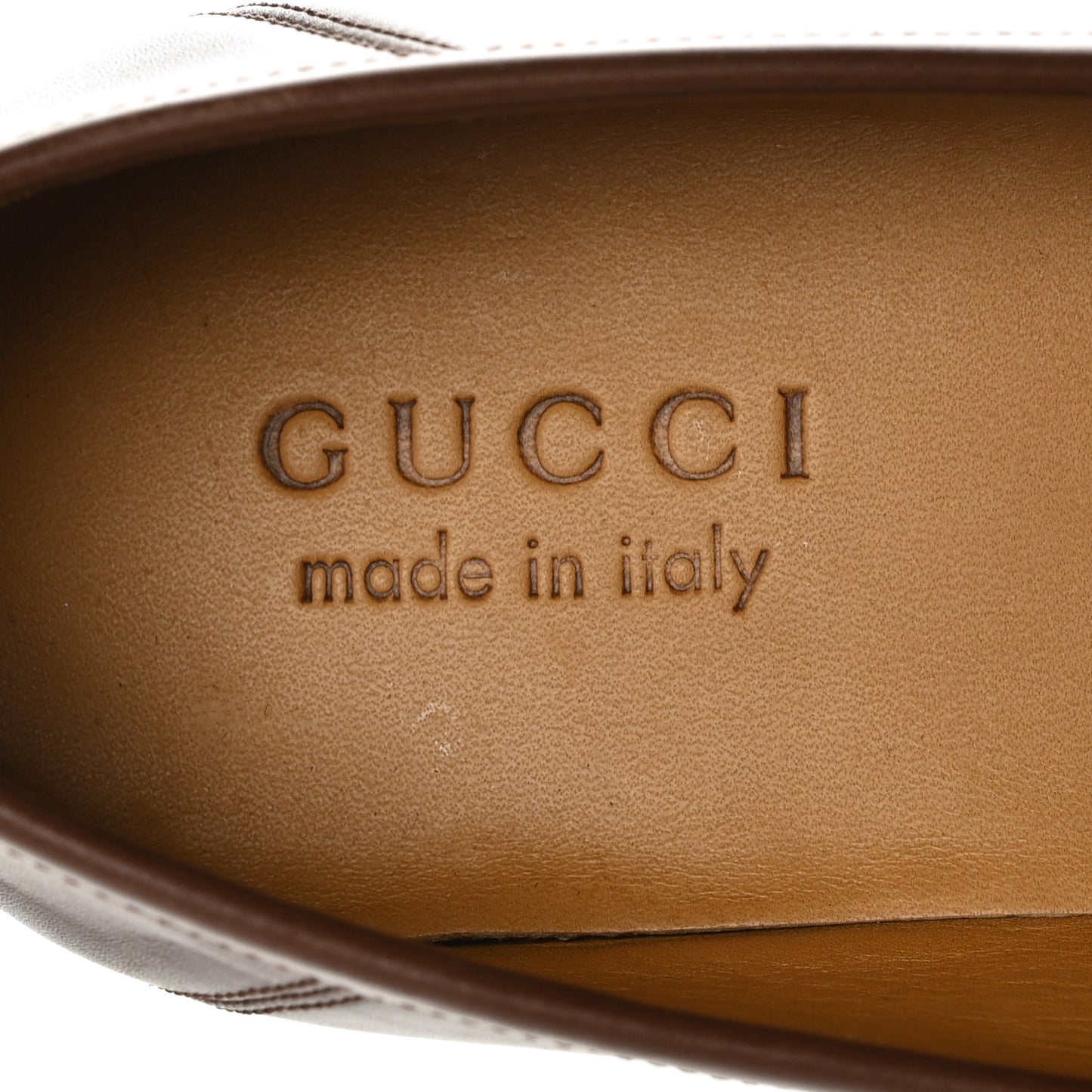 Calfskin Mens Interlocking G Loafers 8 Light Brown