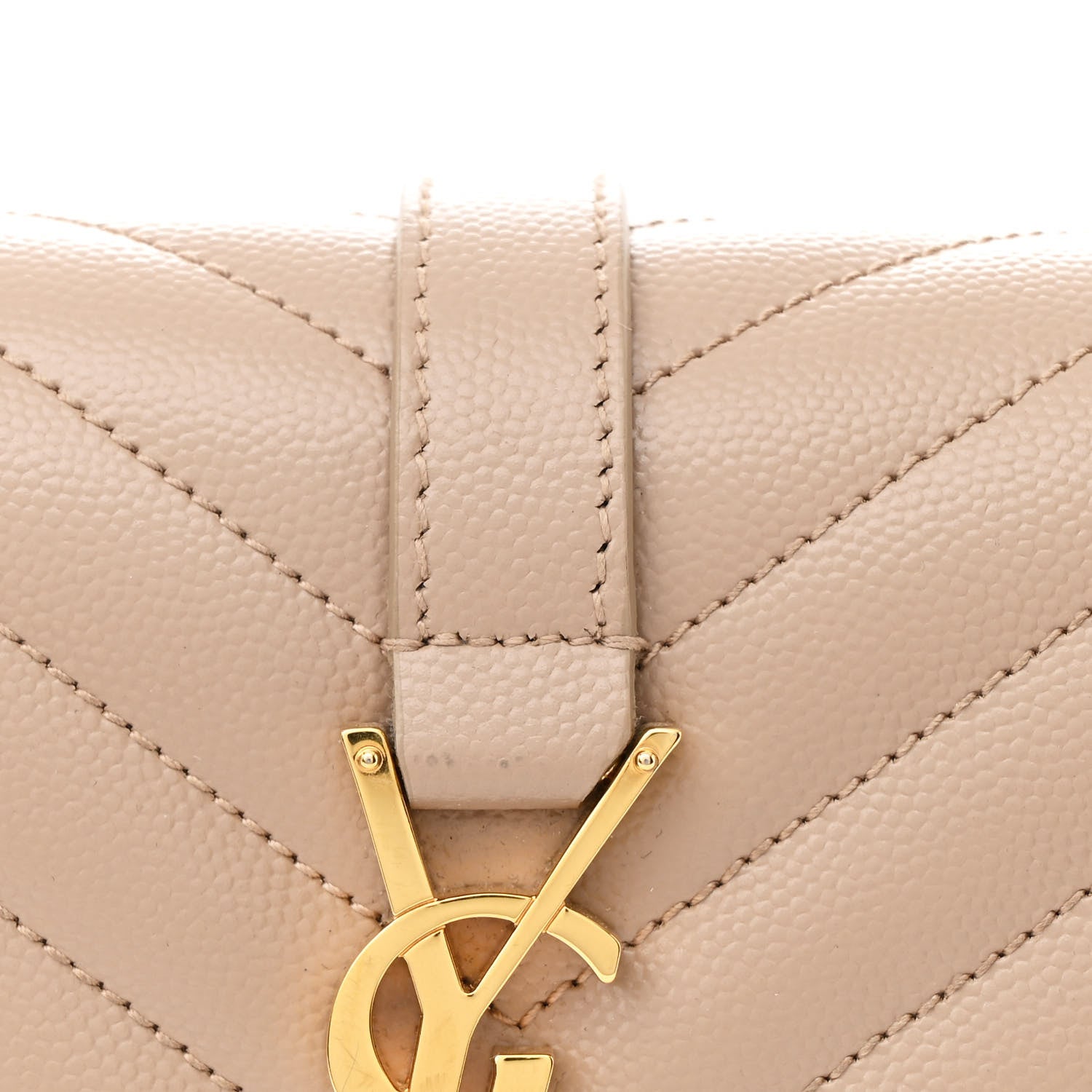 Saint Laurent Grain De Poudre Textured Mixed Matelasse Triquilt Small Monogram Satchel Dark Beige 8 of 11