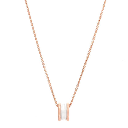 Bulgari 18K Rose Gold White Ceramic B.Zero1 Pendant Necklace 1 of 6