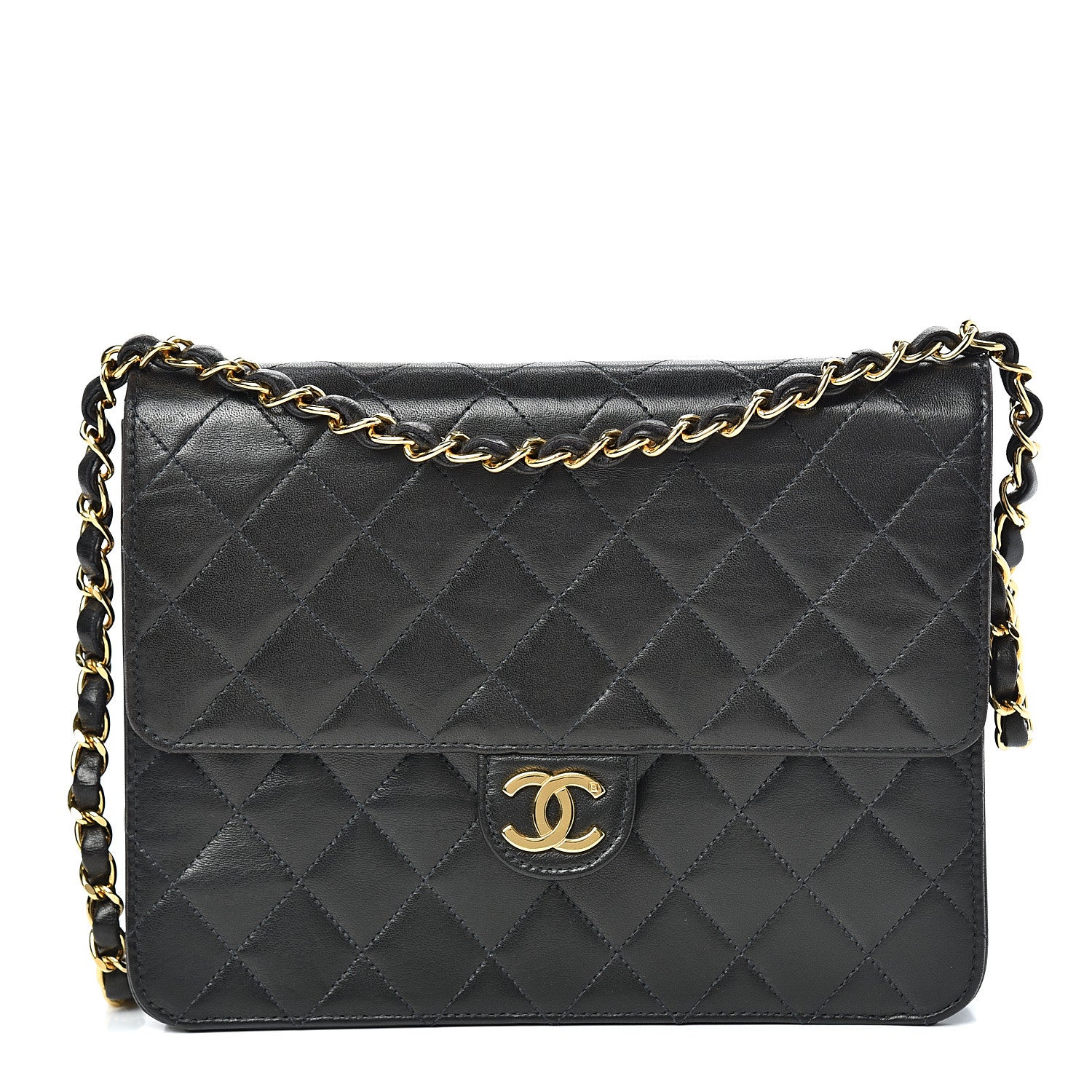 Chanel Lambskin Quilted Small Single Flap Bag Black 1 of 15
