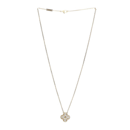Van Cleef & Arpels 18K Yellow Gold Diamond Vintage Alhambra Pendant Necklace 3 of 8