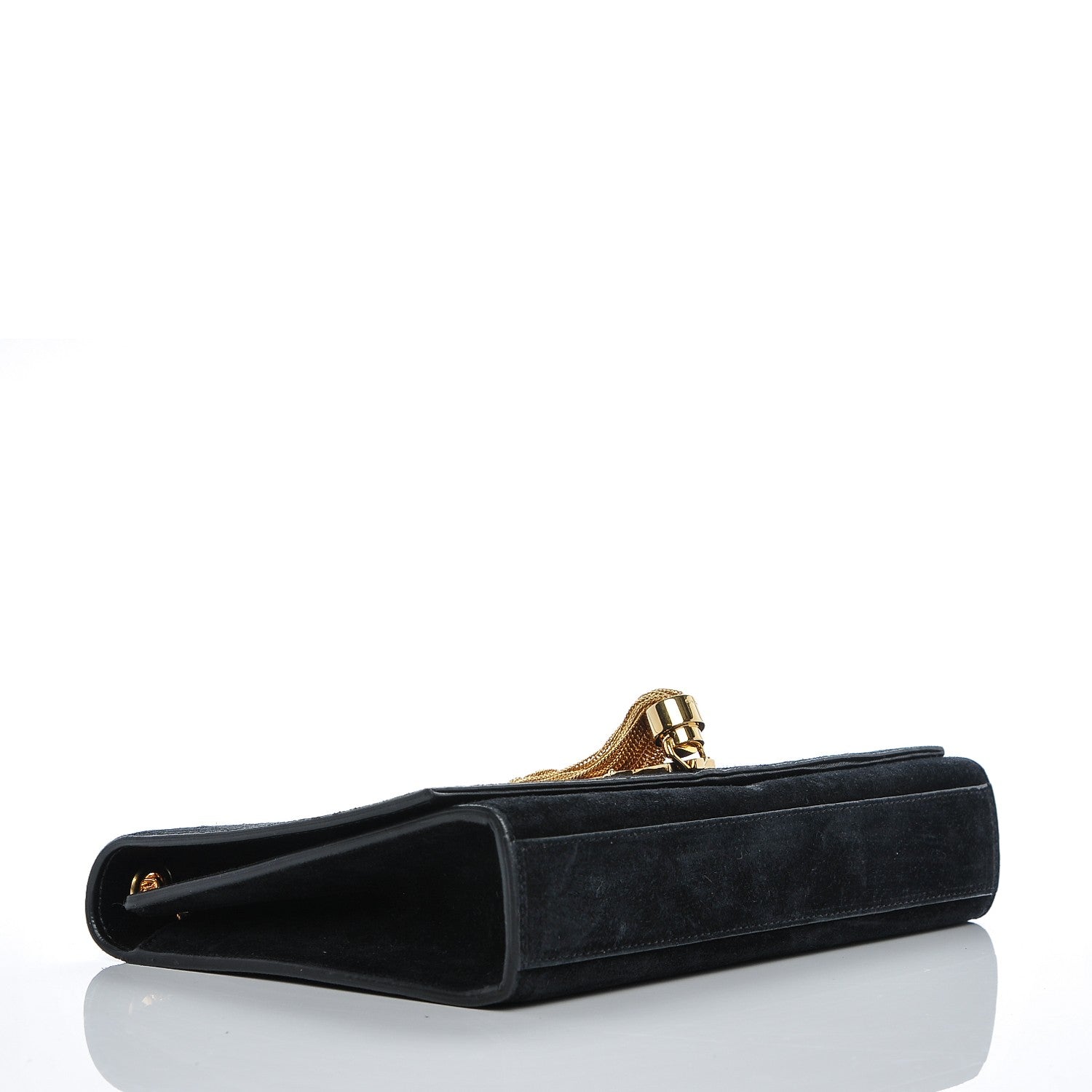 Saint Laurent Suede Medium Classic Monogram Kate Tassel Satchel Black 3 of 6