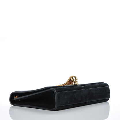 Saint Laurent Suede Medium Classic Monogram Kate Tassel Satchel Black 3 of 6