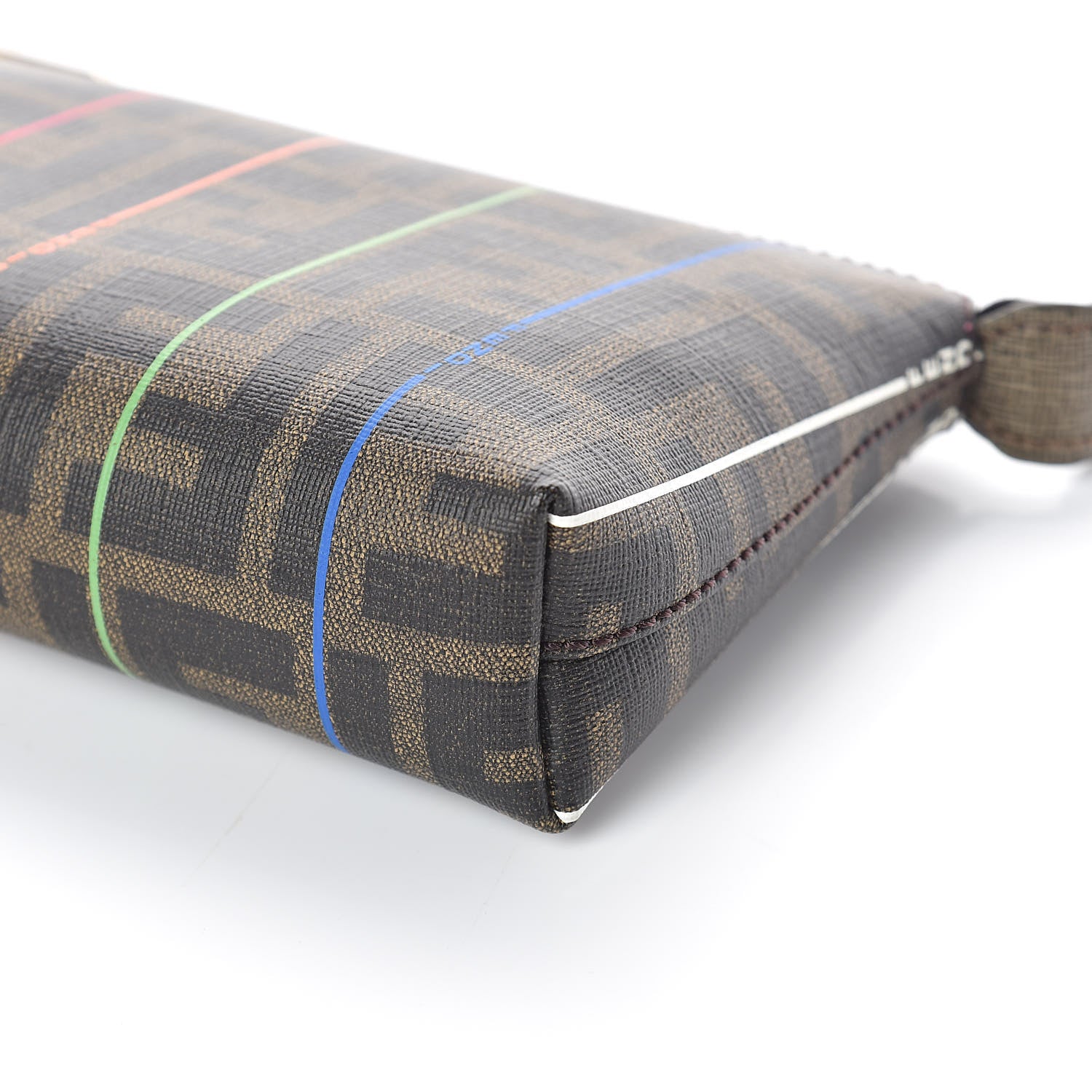 Fendi Zucca Spalmati Striped Pochette Tobacco Multicolor 9 of 9