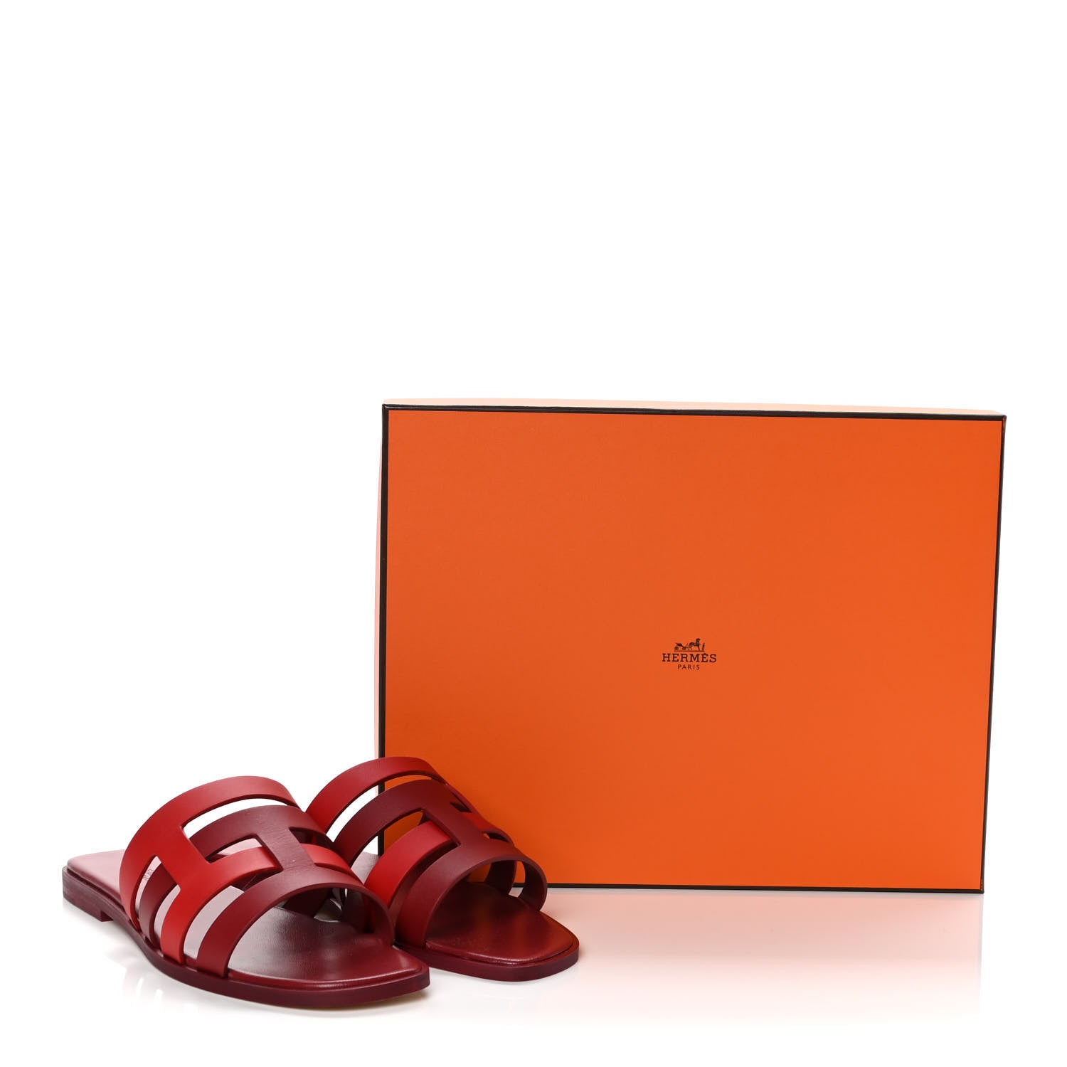 Hermes Calfskin Amore Sandals 36 Rouge Grenat Orange Solaire 10 of 10