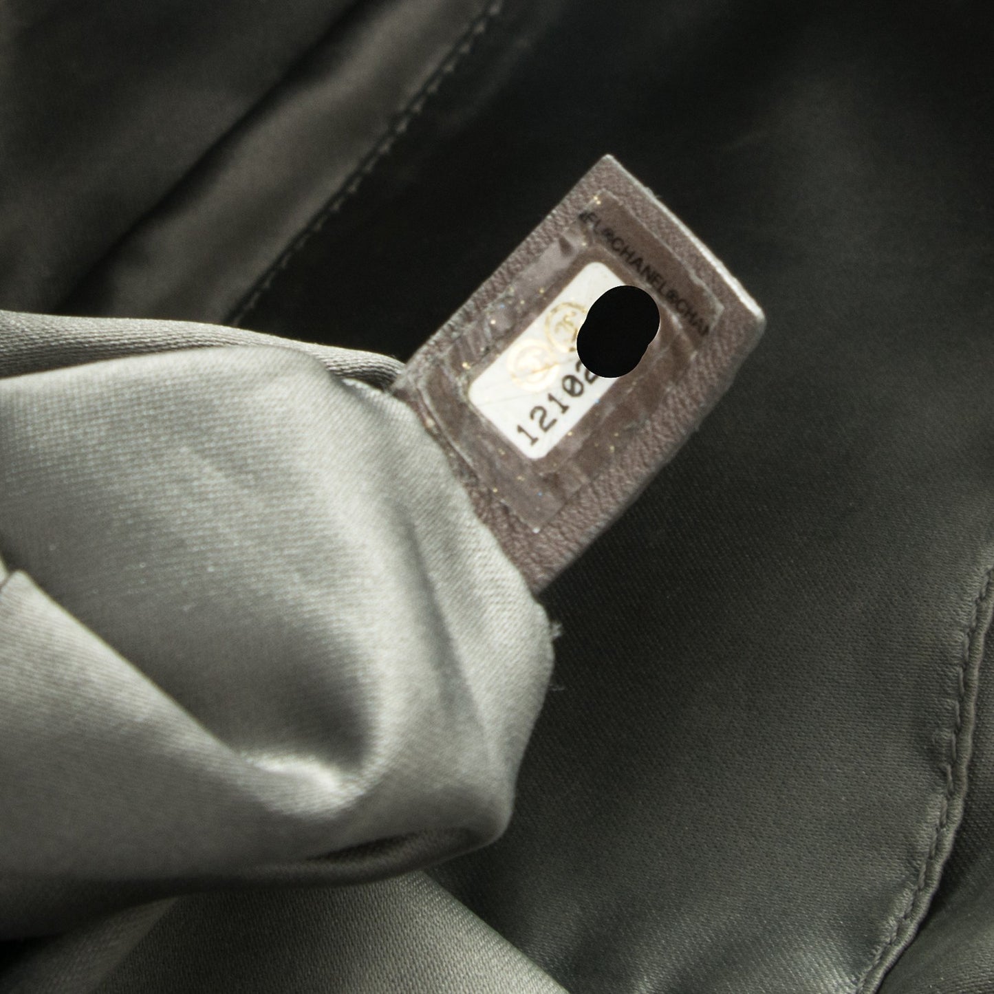 Metallic Crackled Calfskin Large Perforated Drill Flap Black