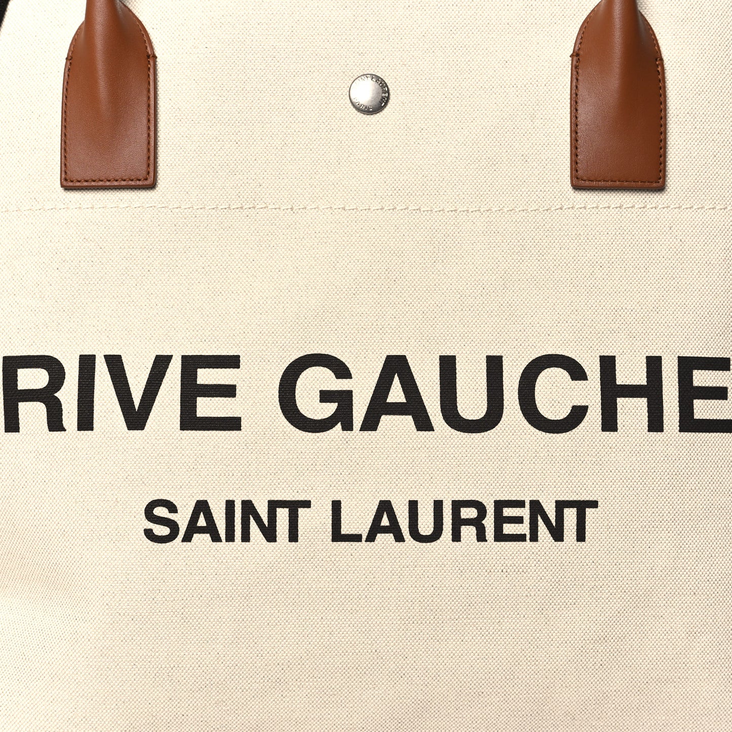 Linen Calfskin Rive Gauche Maxi Tote Grege et Noir