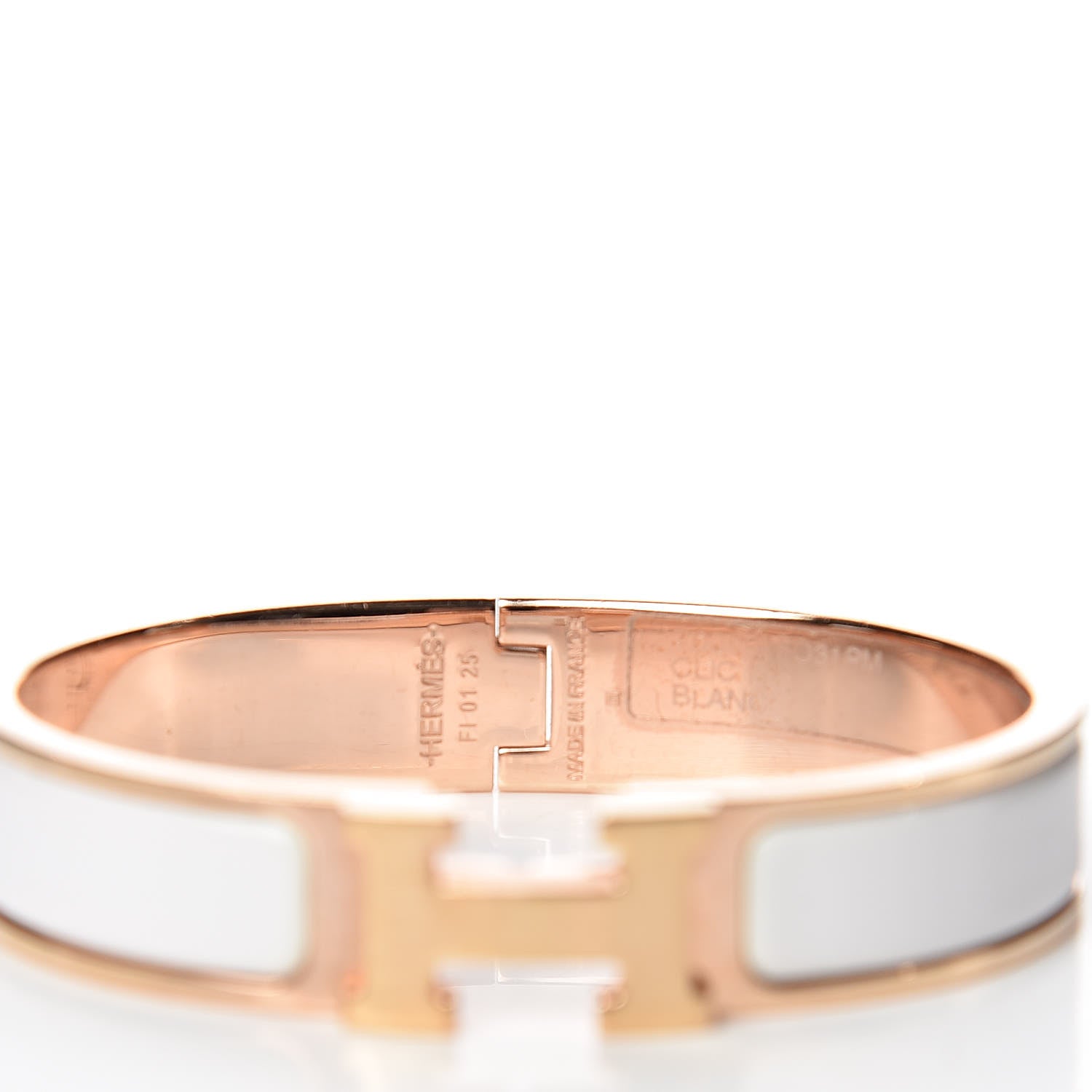 Hermes Enamel Narrow Clic Clac H Bracelet PM White 3 of 4