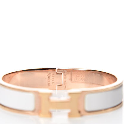 Hermes Enamel Narrow Clic Clac H Bracelet PM White 3 of 4
