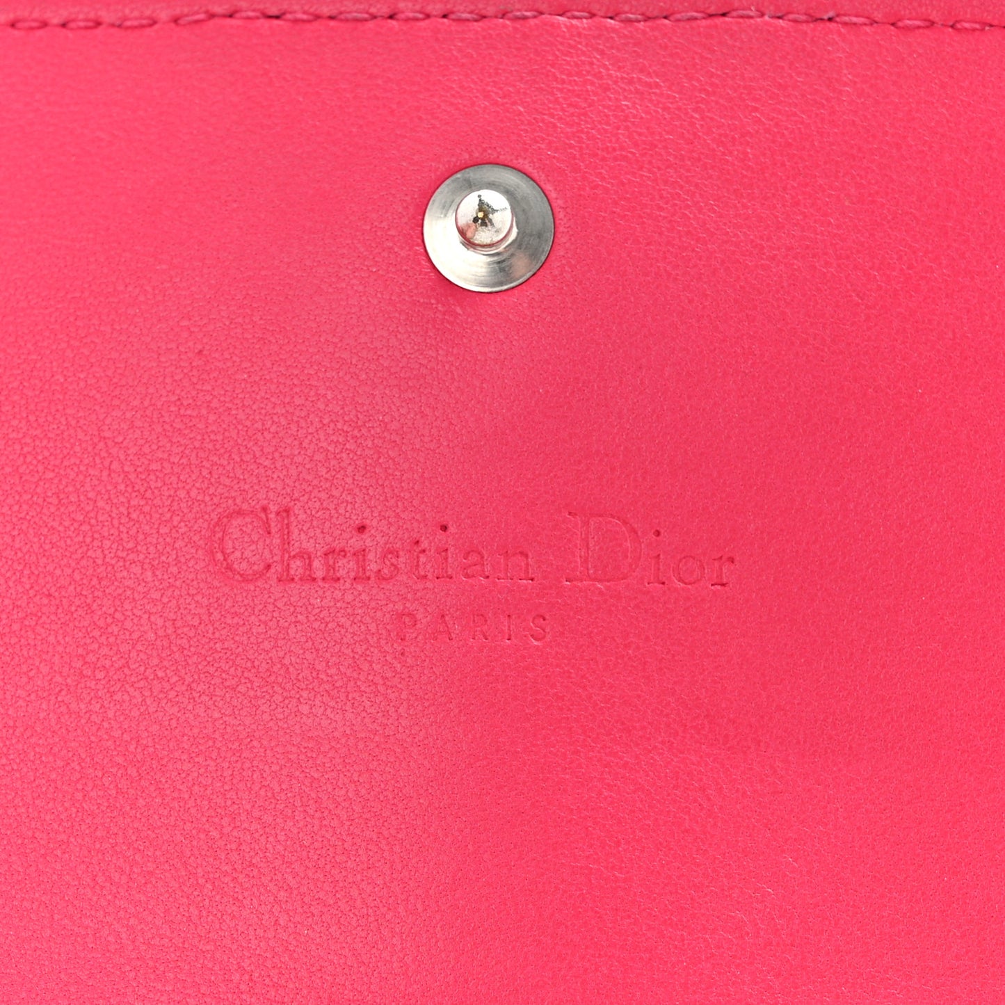 Lambskin Cannage Lady Dior Flap Wallet Pink