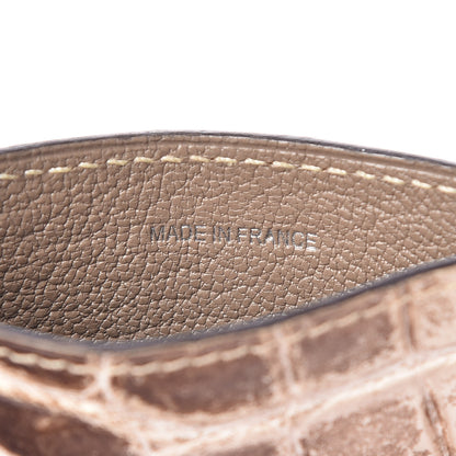 Hermes Matte Niloticus Crocodile Himalaya Petit H Card Case Blanc 7 of 9