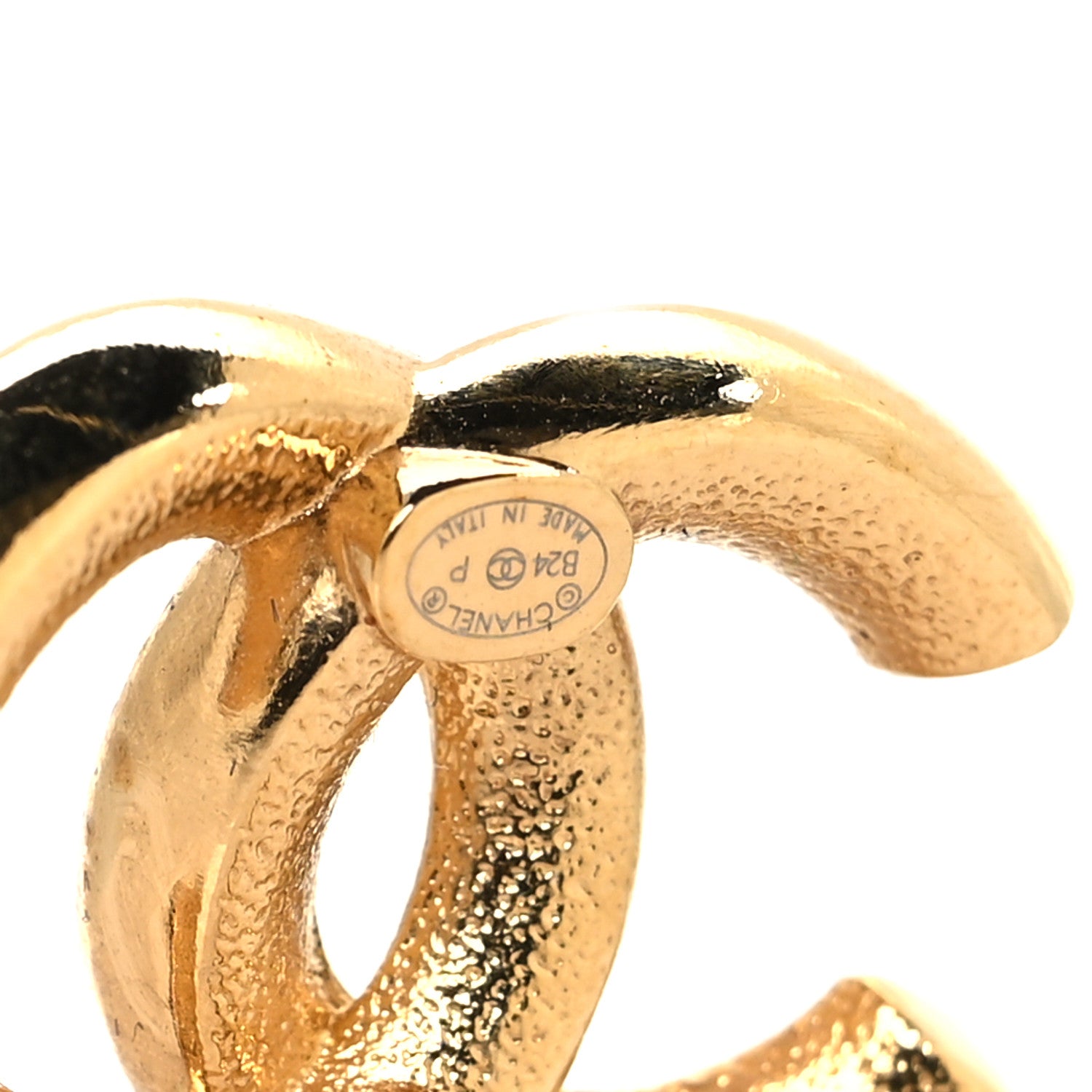 Chanel Enamel CC Logo Earrings Gold Black White 4 of 5