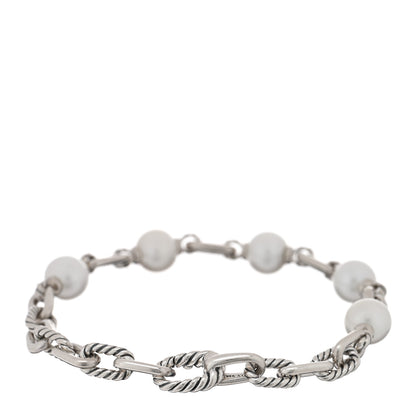 David Yurman Sterling Silver Cultured Pearl 6mm Madison Chain Bracelet 2 of 3