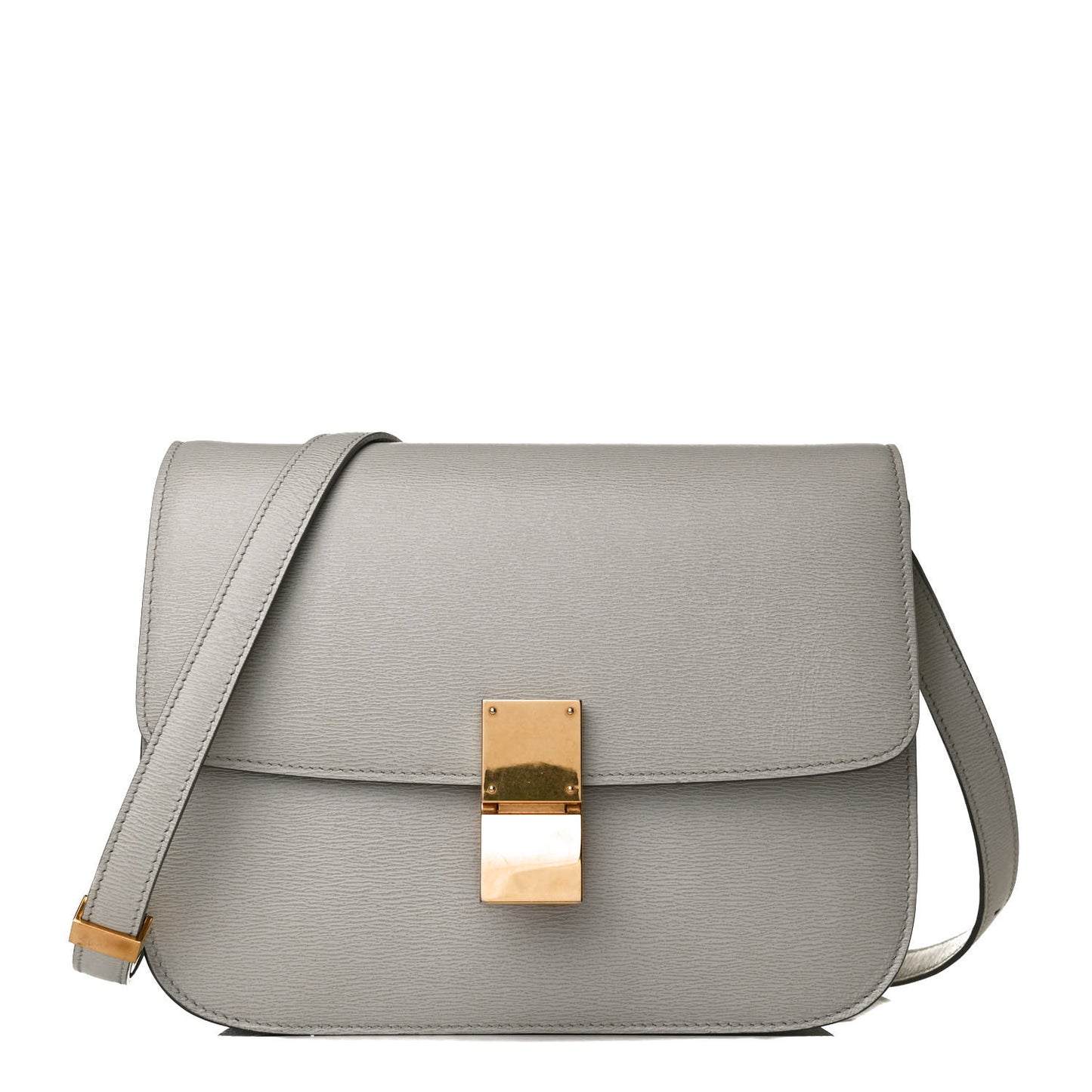 Liege Calfskin Medium Classic Box Flap Bag Pale Grey