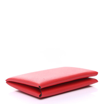 Hermes Epsom Verso Calvi Card Case Rouge Tomate Rose Jaipur 4 of 8