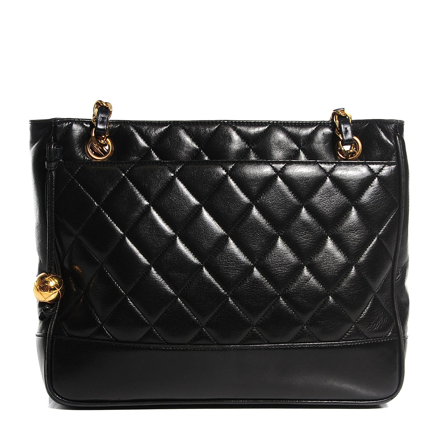 Lambskin Quilted Shoulder Bag Black