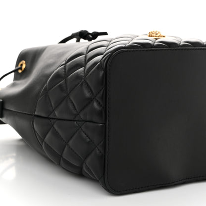 Versace Nappa Quilted Medusa Top Handle Bucket Bag Black 8 of 9